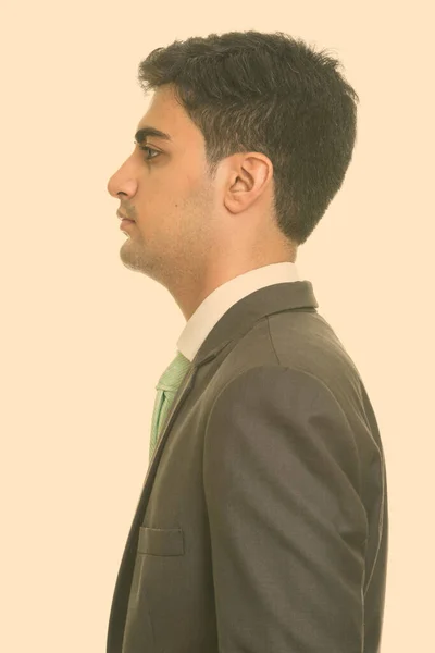 Profiel overzicht van jonge knappe Perzische zakenman — Stockfoto