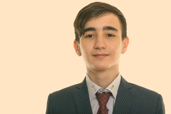 Studio colpo di giovane bello persiano adolescente uomo d'affari — Foto Stock