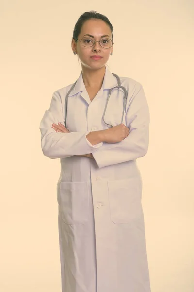 Studio Shot Beautiful Woman Doctor White Background — Stock Photo, Image