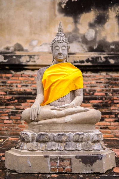 Porträtt Gamla Buddha Skulptur Ayutthaya Thailand — Stockfoto