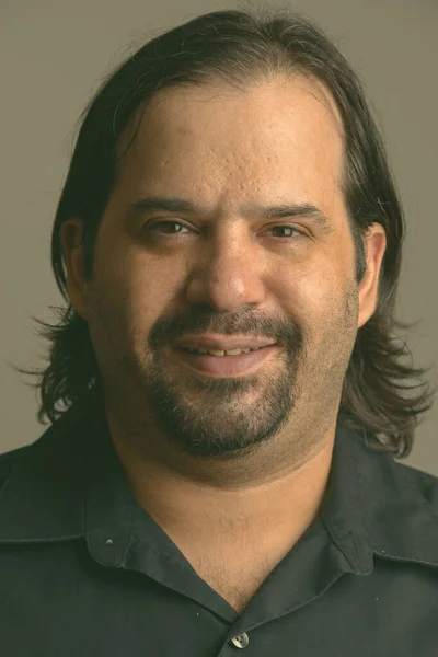 Cara de grasa feliz caucásico hombre sonriendo —  Fotos de Stock