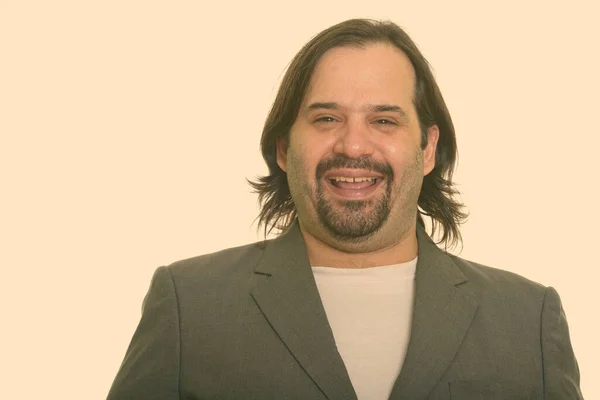 Feliz gordo caucásico hombre de negocios sonriendo —  Fotos de Stock