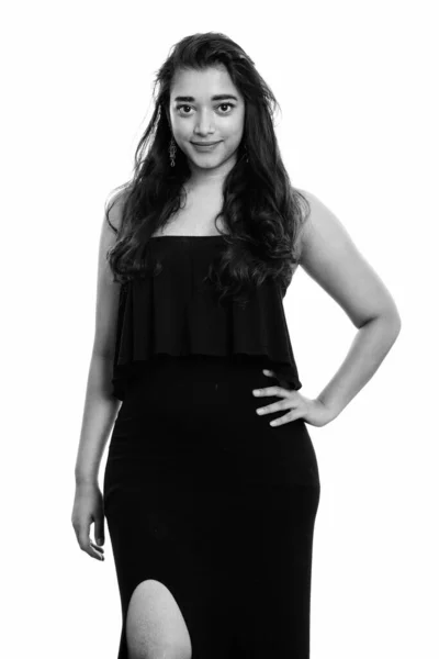 Studio shot of young beautiful Indian woman standing — Stock Photo, Image