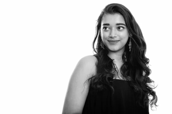 Young beautiful Indian woman thinking while looking at distance — Stock Photo, Image