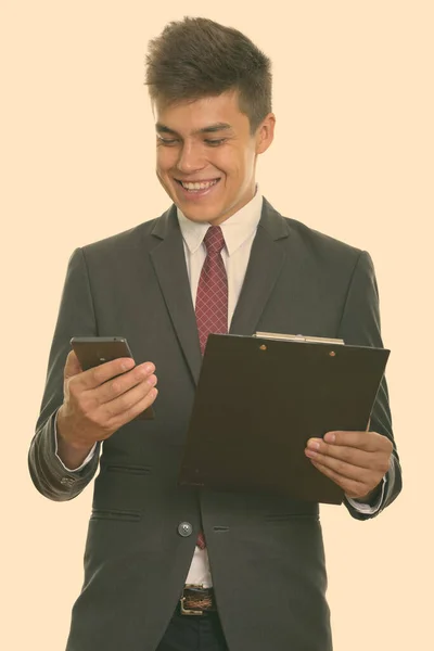 Portrait Handsome Young Man Standing Shot Studio — Stock Photo, Image