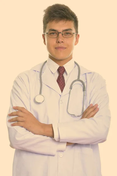 Retrato Jovem Bonito Tiro Estúdio — Fotografia de Stock