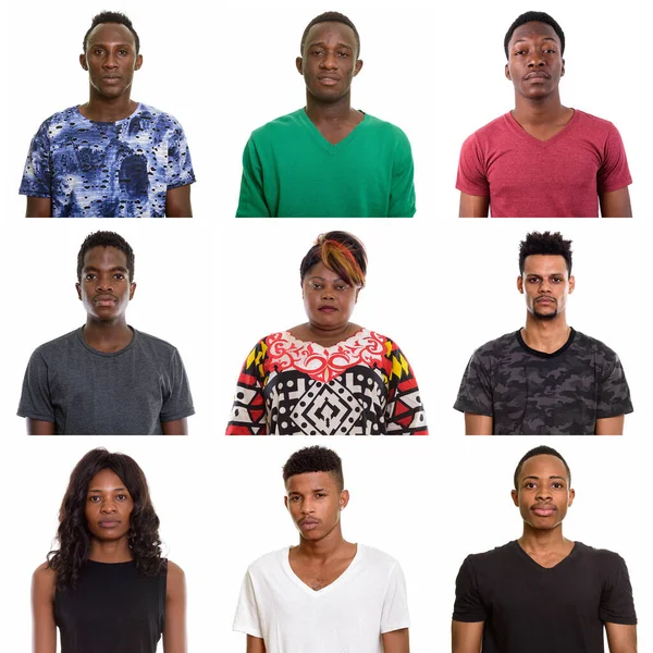 Collage of diverse and mixed age African people — Stock Photo, Image