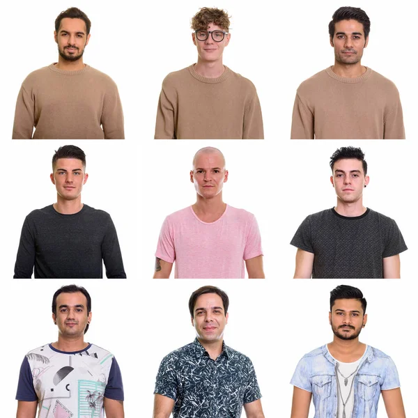 Collage van multi-etnische en gemengde leeftijdsmannen — Stockfoto