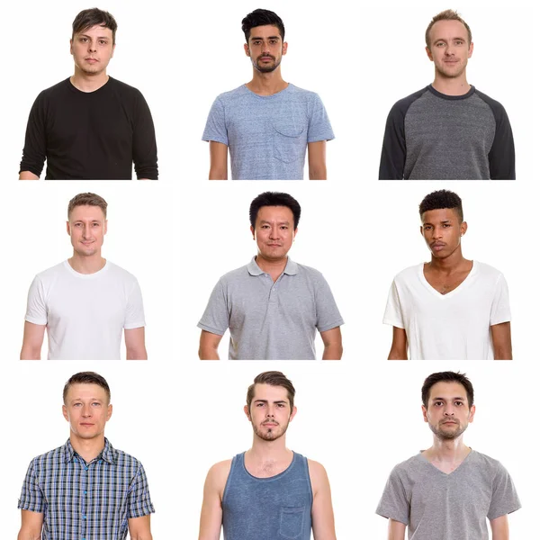 Collage van multi-etnische en gemengde leeftijdsmannen — Stockfoto