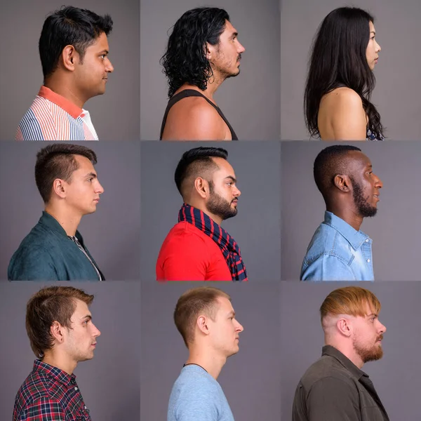 Collage van multi-etnische en gemengde leeftijdsgroepen — Stockfoto