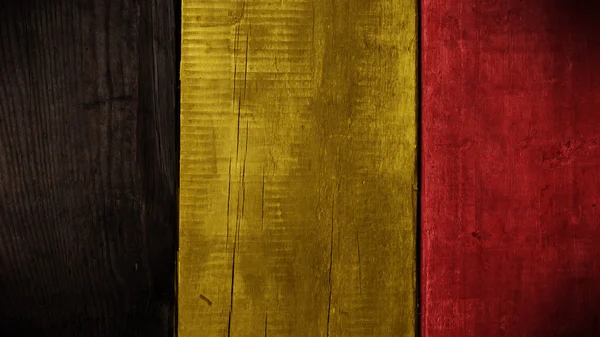 Belgische vlag op hout — Stockfoto