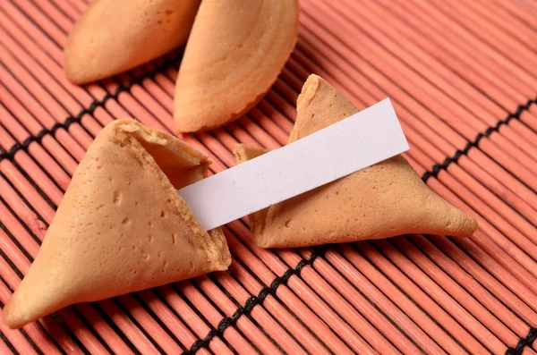 Fal kurabiyesi bambu hasır üzerinde