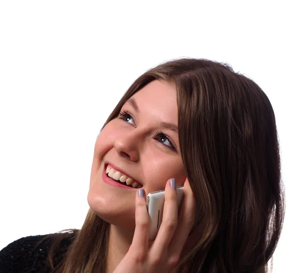 Jonge vrouw met mobiele telefoon Rechtenvrije Stockfoto's