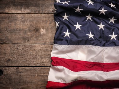ahşap üzerine Amerikan bayrağı
