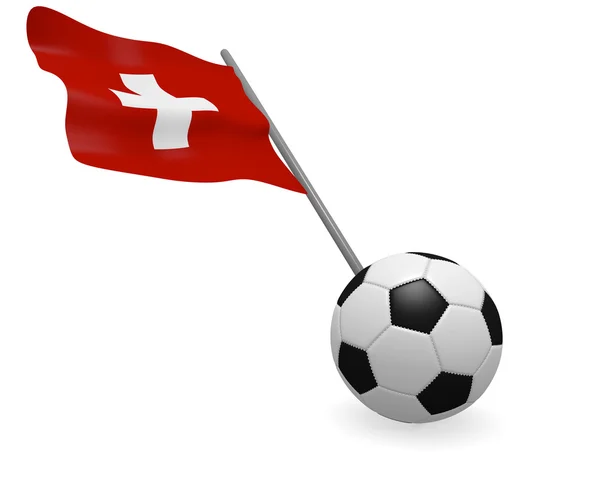 Piłka z flaga Szwajcarii — Zdjęcie stockowe