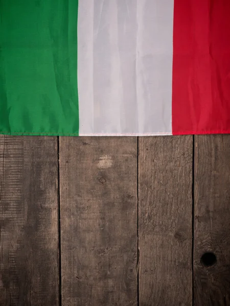 Drapeau de l'Italie sur bois — Photo