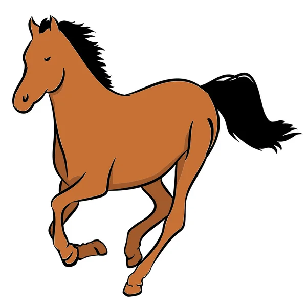 白地に茶色の馬 — ストックベクタ