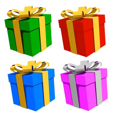 Beyaz renkli hediye kutuları