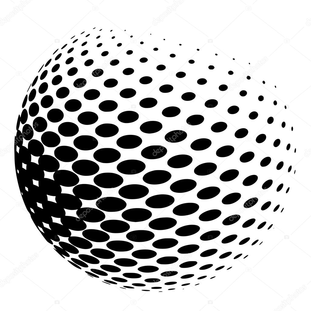 Sphere of halftone dots