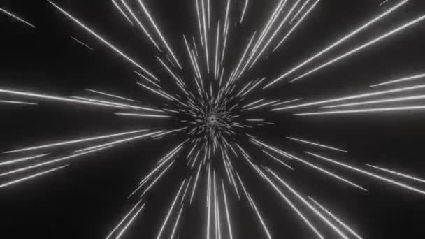 Weiße Sternenspuren Oder Sternenlichter Weitwinkel Animation Als Science Fiction Hintergrund — Stockvideo