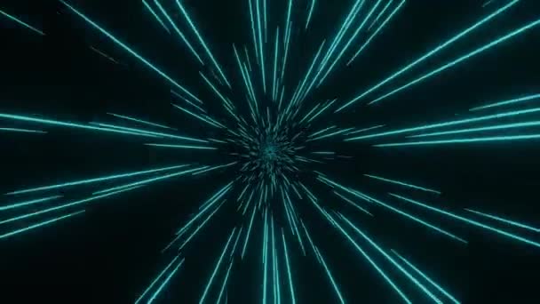 Turquoise Star Trails Starlights Wide Angle Animation Using Space Background — Stock Video