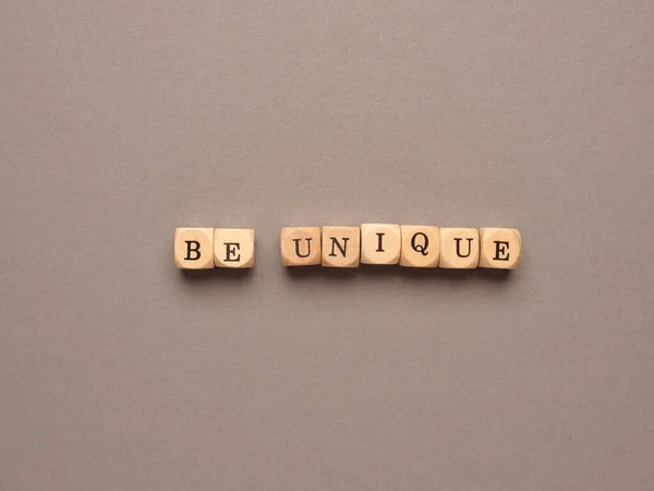 Small Wooden Blocks Inscription Unique Positive Mindset Concept — Stock Photo, Image