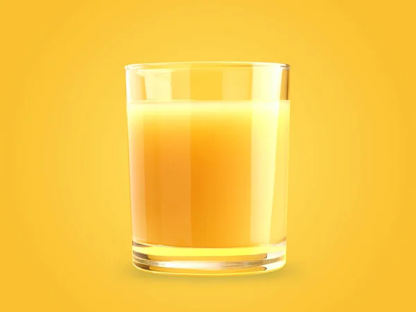 Verre Savoureux Jus Orange Bio Sur Fond Jaune Concept Alimentation — Photo