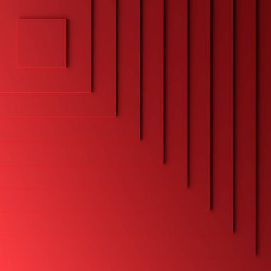 Üç boyutlu basamaklı kırmızı modern arkaplan, üç boyutlu görüntüleme