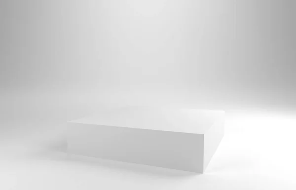 Fondo Blanco Con Pedestal Blanco Representación Fondo Presentación — Foto de Stock