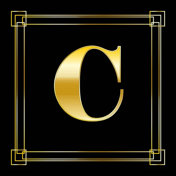 List Logo Design Square Ornament Luksusowy Złoty Projekt Ilustracja Wektor — Wektor stockowy