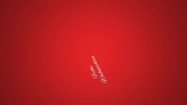 Spinning German Lettering Merry Christmas Popping Stars Red Background Christmas — Stock Video