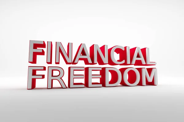 Die Worte Finanzielle Freiheit Auf Weißem Hintergrund Darstellung — Stockfoto
