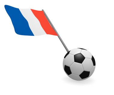 Futbol topu ile Fransız bayrağı