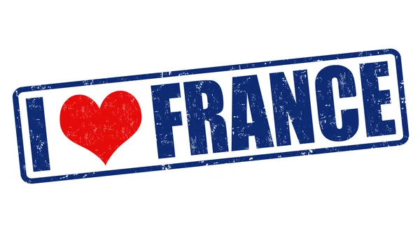 Eu amo o selo da França — Vetor de Stock