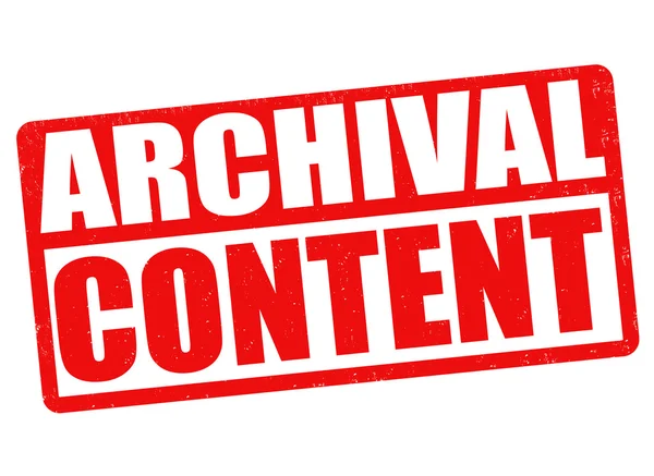 Timbre sur le contenu archivistique — Image vectorielle