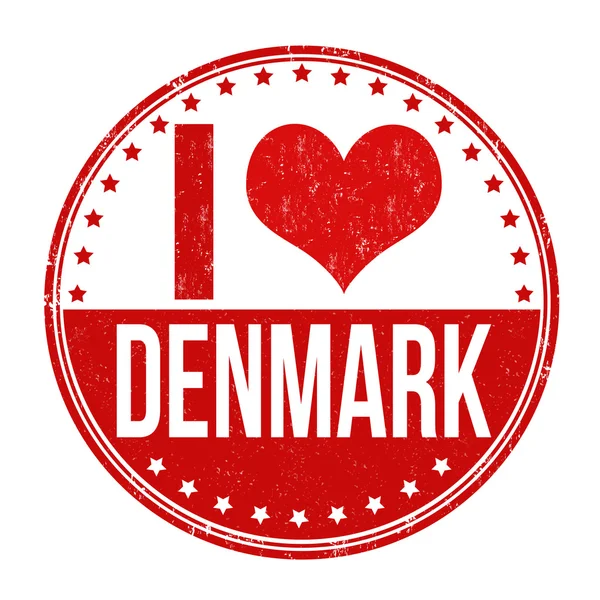 Jag älskar Danmark stämpel — Stock vektor