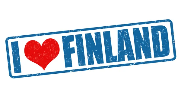 Me encanta el sello de Finlandia — Archivo Imágenes Vectoriales