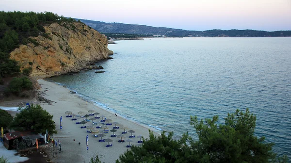 Panoramatický pohled Metalia beach, ostrov Thassos, Řecko — Stock fotografie