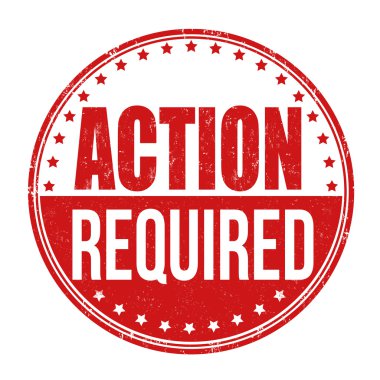 Action required stamp clipart