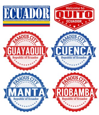 Ecuador cities stamp clipart