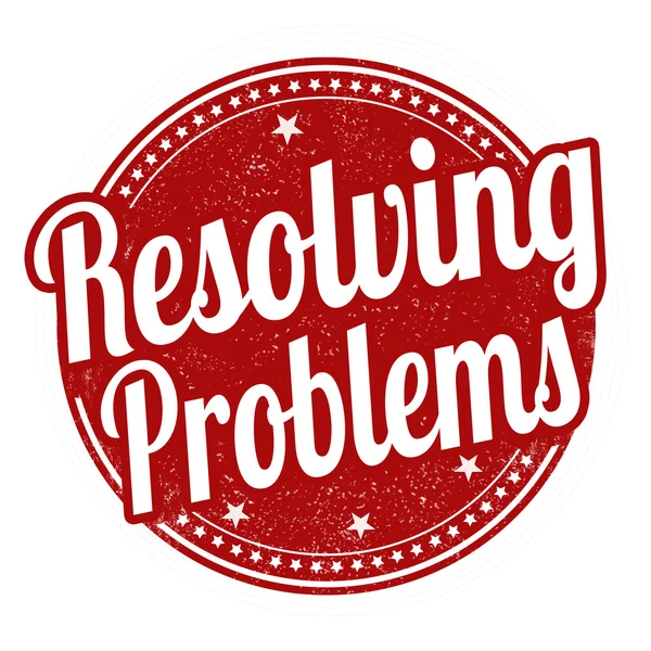 Resolución de problemas sello — Vector de stock