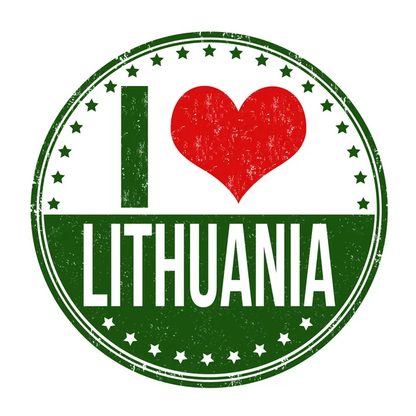 I love Lithuania stamp — Stock Vector