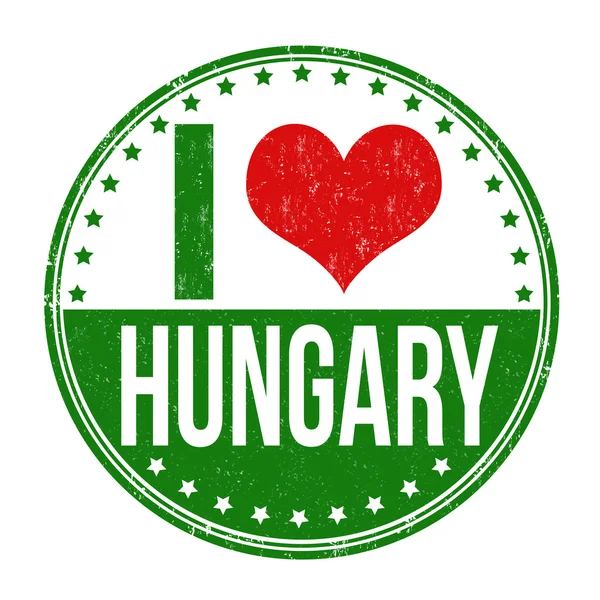 I love Hungary stamp — Stock Vector