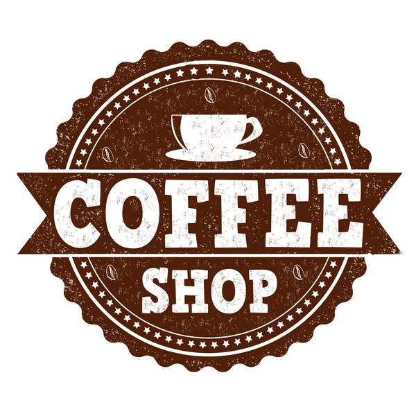 コーヒー ショップ スタンプ — ストックベクタ
