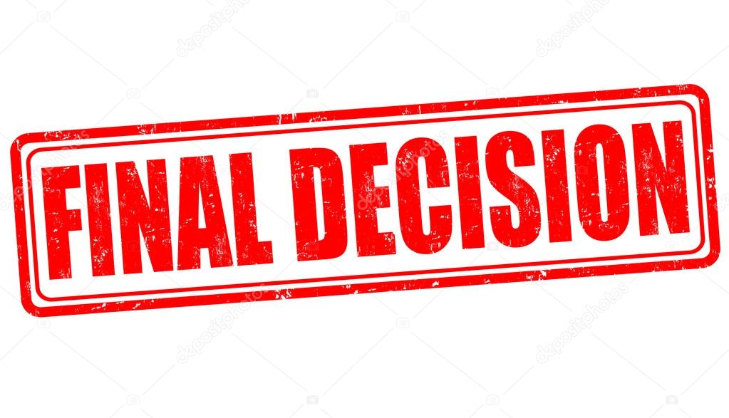 Final decision stamp