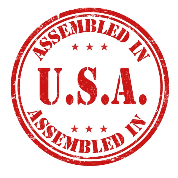 Gemonteerd in Usa stempel — Stockvector