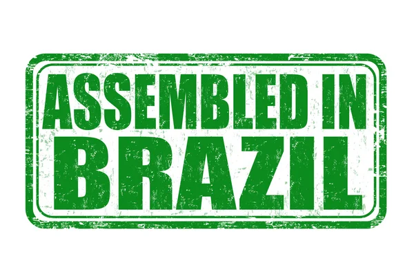 Assembled in Brazil stamp — Stock Vector