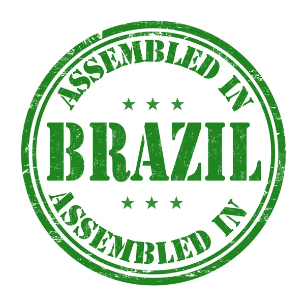 Sello ensamblado en Brasil — Vector de stock