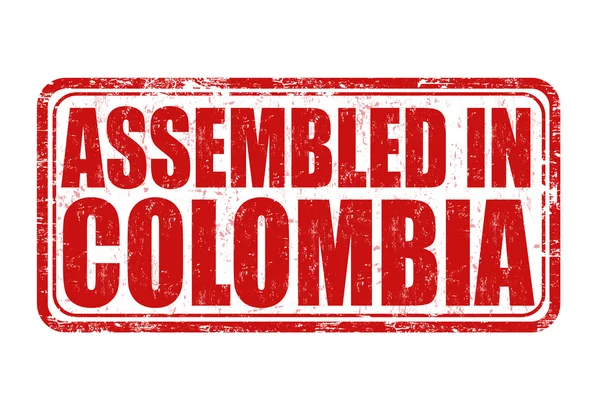 Geassembleerd in Colombia stempel — Stockvector