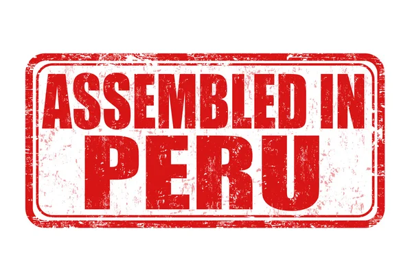 Assembled in Peru stamp — Stock Vector